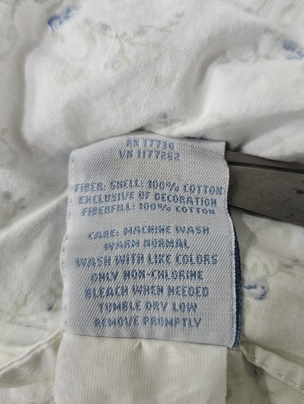 Simply Shabby Chic British Rose Blue Floral Patchwork Quilted STD Pillow Shams 2